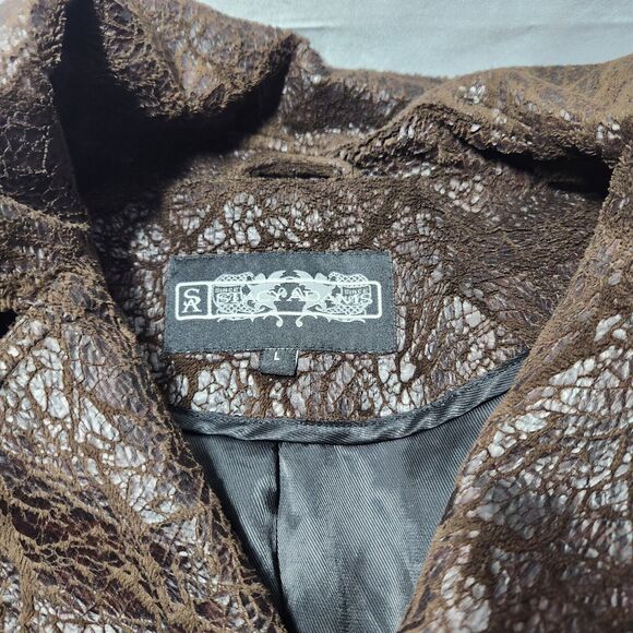 Stacy Adams Brown Textured Men's Jacket - Picture 7 of 8